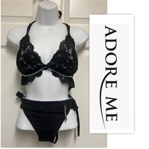Adore Me Black Eyelet Lace Bikini